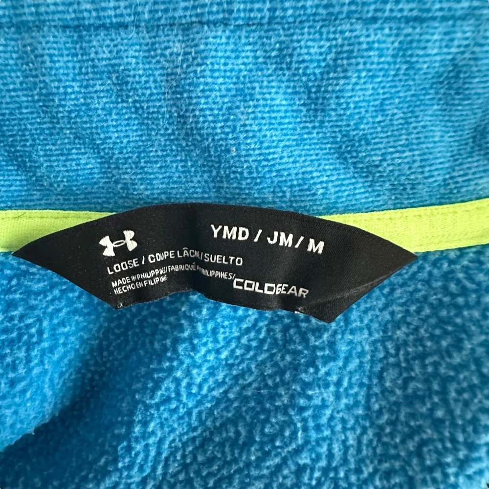 Under Armour Youth Pullover Jacket Quarter Zip Top Blue Black YMD‎